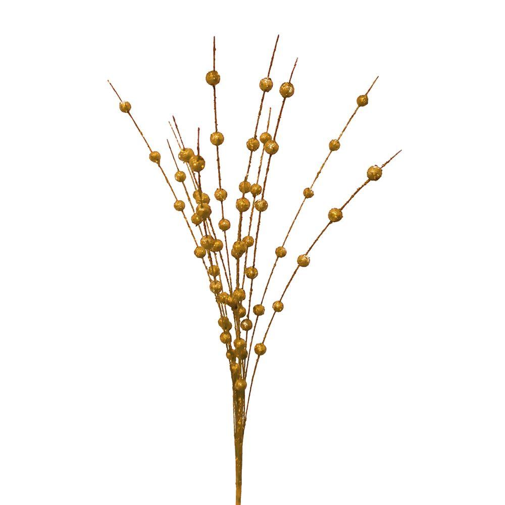 Glitter Foam Powder Berries Artificial Flower Christmas Decoration Artificial Glitter Berry Stem