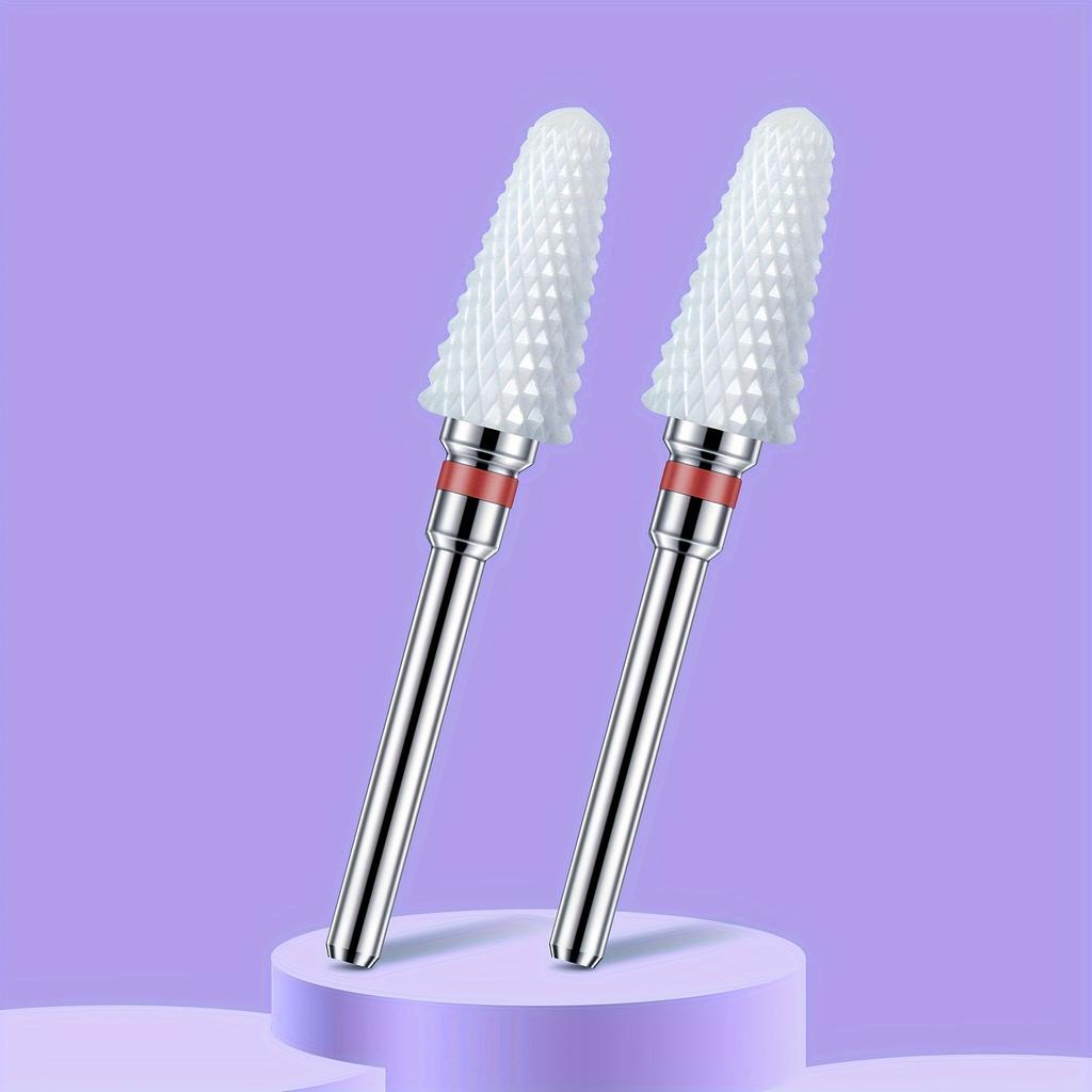 2PCS Tungsten Carbide Nail Drill Bits Gel Polish Remover 3/32 Inch Nail Art Files Cuticle Milling Cutter For Manicure Pedicure