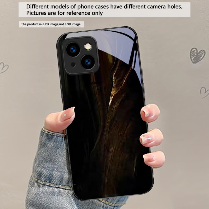 Bark texture texture For iPhone 17 Air 16 E 15 Plus 14 Pro Max 13 12 mini 11 5 6 7 8 Plus XR XS Max SE Black Glass Phone Case