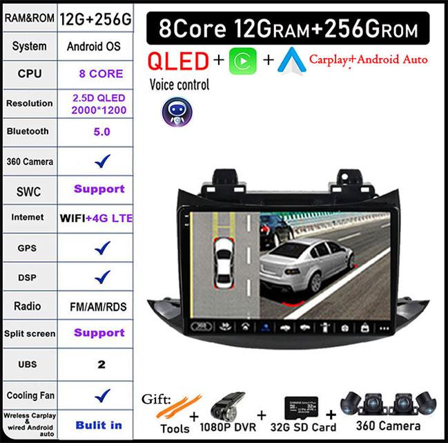 Android 14 Car Radio For Chevrolet Tracker Trax 2016 - 2019 DSP QLED Multimedia Video Player Bluetooth Navigation GPS WIFI