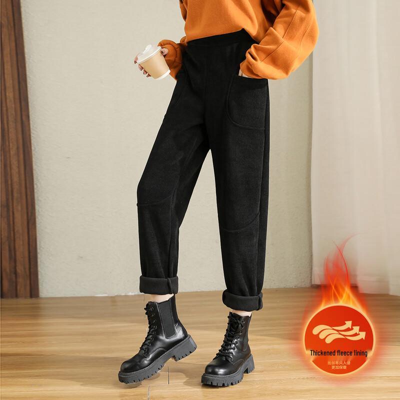 

TERRE BLEUE Женские повседневные брюки-сигареты с высокой посадкой и флисовой подкладкой 27