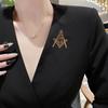 Fashion Enamel Masonic Badge Brooch for Women Unisex Religious Lettering Pin Event Party Backpack Decoration Clothes Accessories
