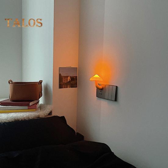 LED nattlampa Creative Shape Energisnål Plug-Play flimmerfritt ögonskydd med ljussensor Söt svamp nattlampa