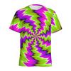 Men's Abstract Spiral Dizziness Printed T-shirt, Summer Casual Shorts, 3D Printed Fantasy T-shirt, Women's Streetwear