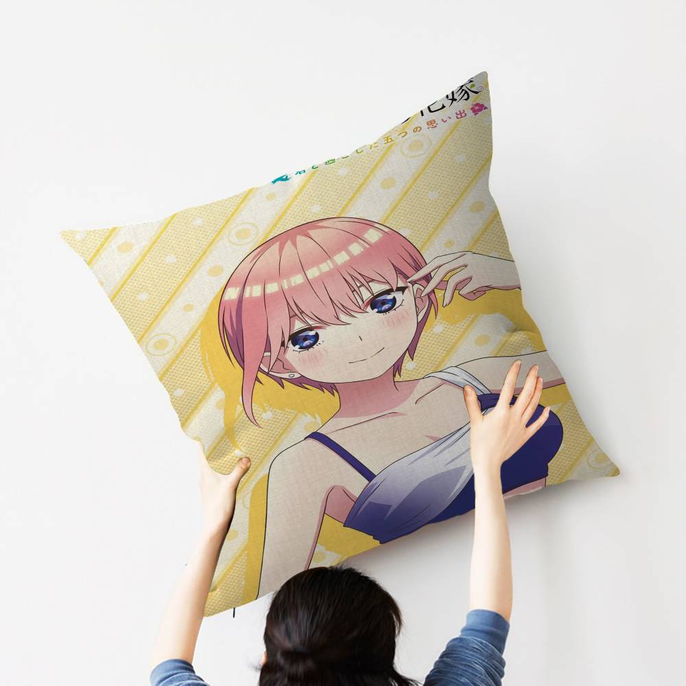 Funda de Cojín Anime Quintessential Quintuplets Almohada Decorativa Sofá Decoración del Hogar funda fundas de almohada