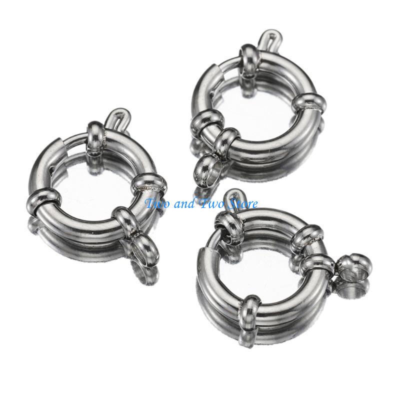 HX6F Pack of 10 Multi Functional Stainless Steel Necklace Connector with Spring Clasp