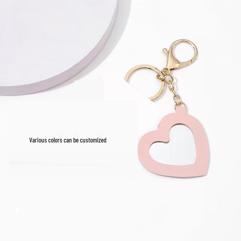 

Mini Heart Mirror Lipstick Pouch: Portable Makeup & Coin Purse Keychain 8*2.5*2.5