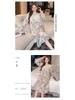 2025 V-Neck Pearl Cotton Long Sleeve Nightgown with Chest Pad – Spring/Autumn Oversized Sleep Dress for Indoor/Outdoor Wear