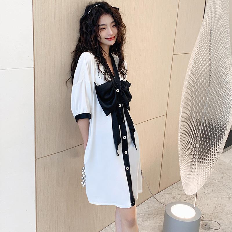 Nachthemd Frauen Süße Sommer Eis Seide Pyjama Dünnes Hemd Bogen Große Größe Prinzessin Stil Zu Hause Kleidung Chic Midi Kleid