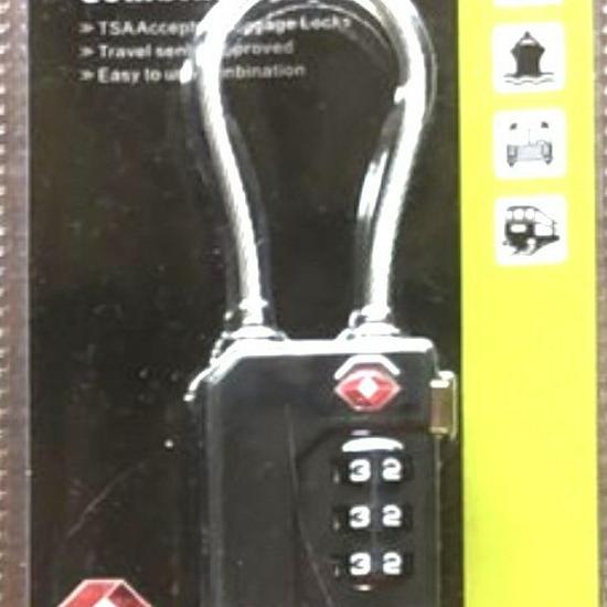 Lucchetto per bagagli con fune metallica TSA21100, Materiale PC, Nuovo di zecca, Confezione neutra