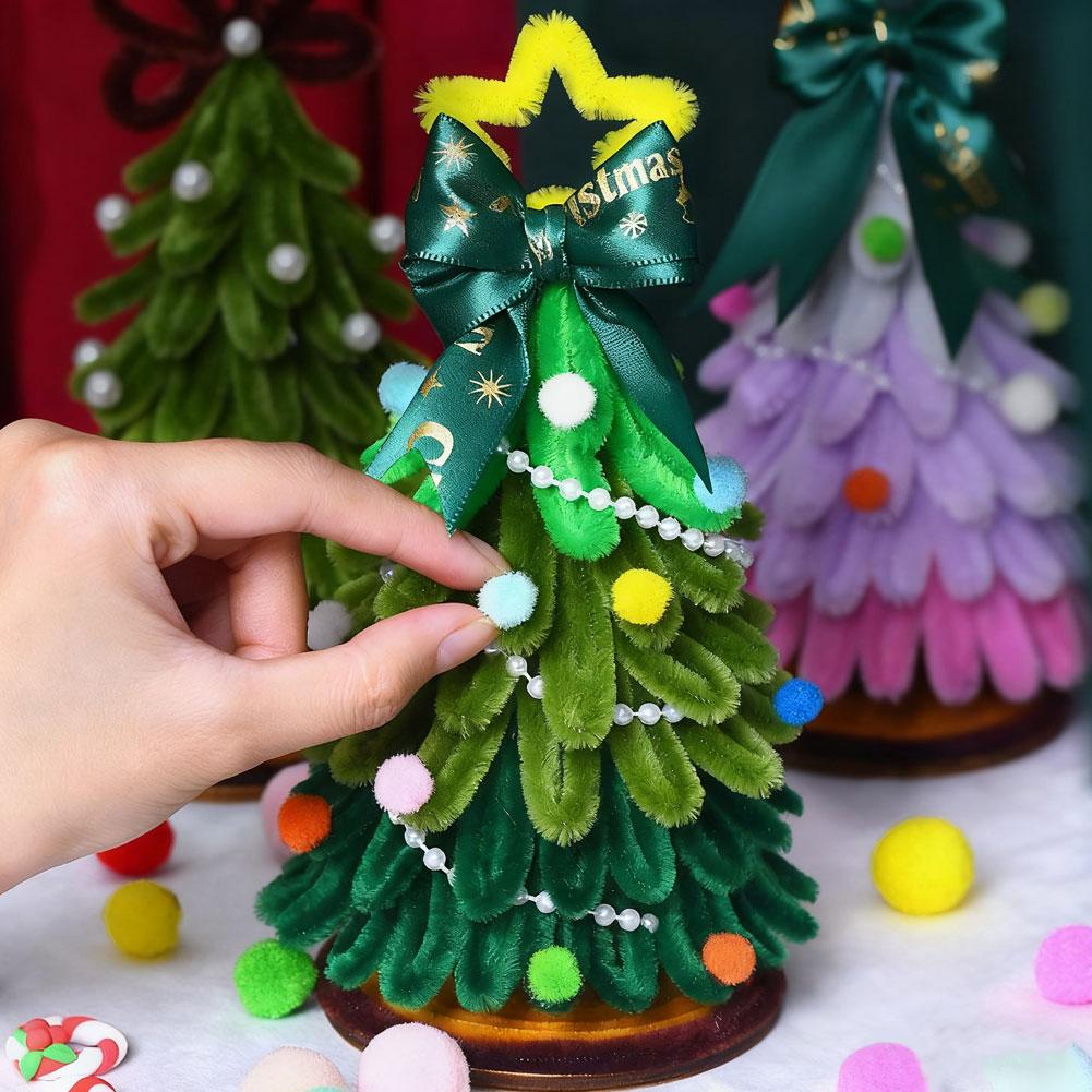 Christmas Tree 18/20cm DIY Handmade Christmas Pipe Cleaners Craft Kit Pipe Cleaners Supplies Pack Christmas Decorations Gifts