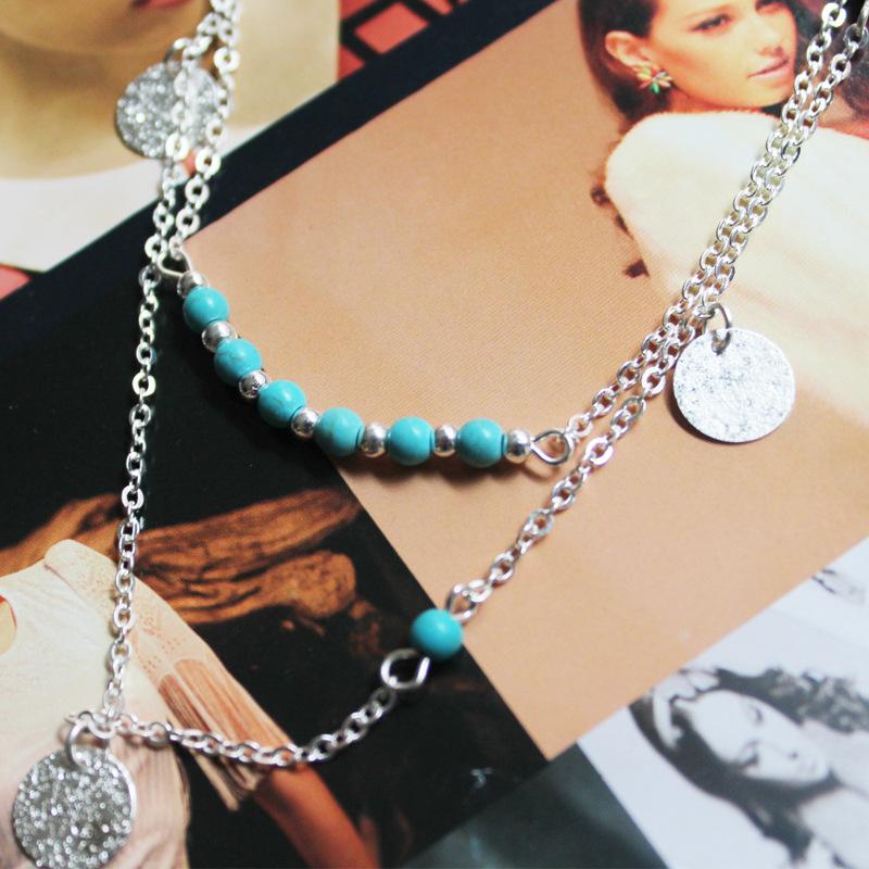 

Multi-layer disc pendant, turquoise pendant necklace, hot-selling necklace.
