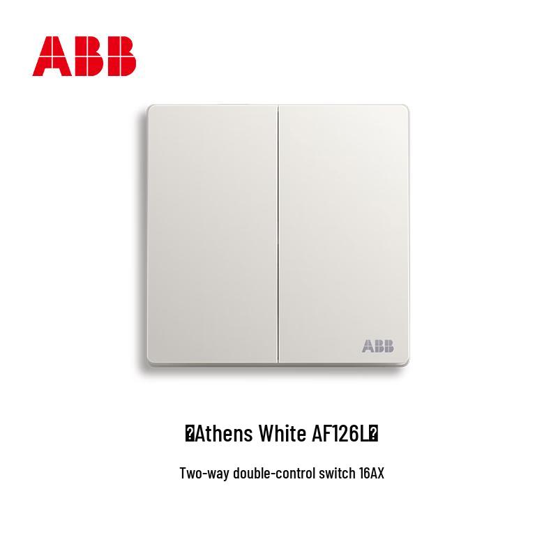 ABB Xuanzhi Frameless Athens White Double Control Wall Switch