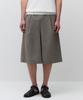 Crinkle Linen-Like Elastic Waist Bermuda Pants [Taupe]