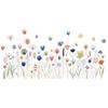 Abnehmbare Pastell-Blumen-Wandaufkleber für Sockelleiste, Schrank, Flurdekoration, Pflanzen-Blumen-Deko-Aufkleber