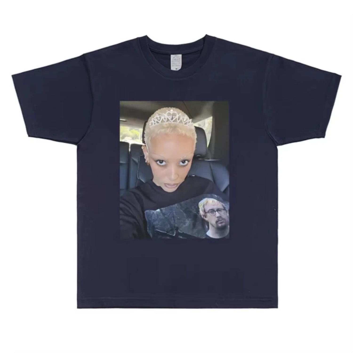 

Doja Cat Wearing Sam Hyde Inspired Internet Meme T Shirt Men Women Hip Hop Oversized Tshirt Male Cotton Tees Men s Streetwear XXXXXL чорний