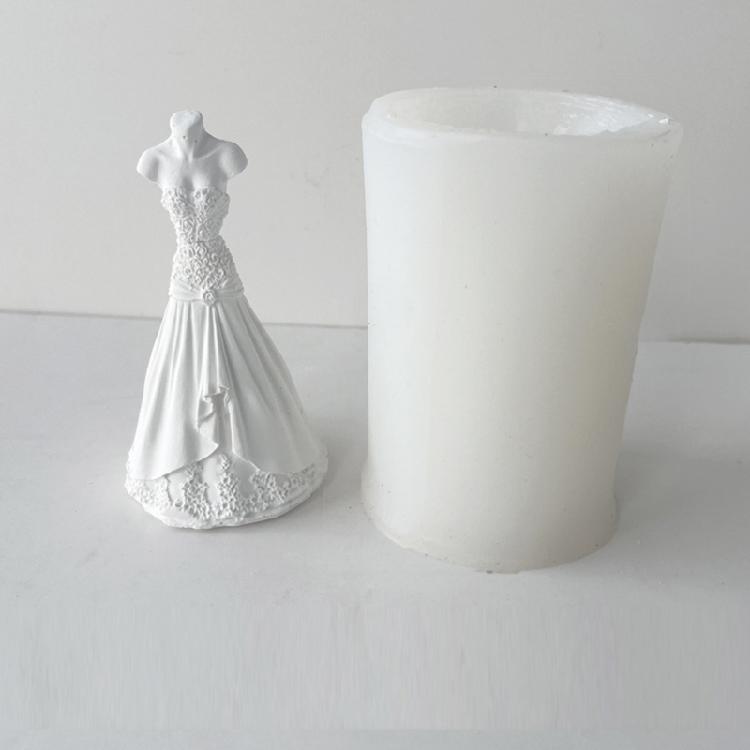 3D Bride Wedding Dress Silicone Candle Mold Bridegroom Suit Resin Casting Moulds