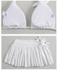 Korean-Inspired Backless White Lace Bikini: Sexy Strapless Split 3-Piece Swimsuit for Women