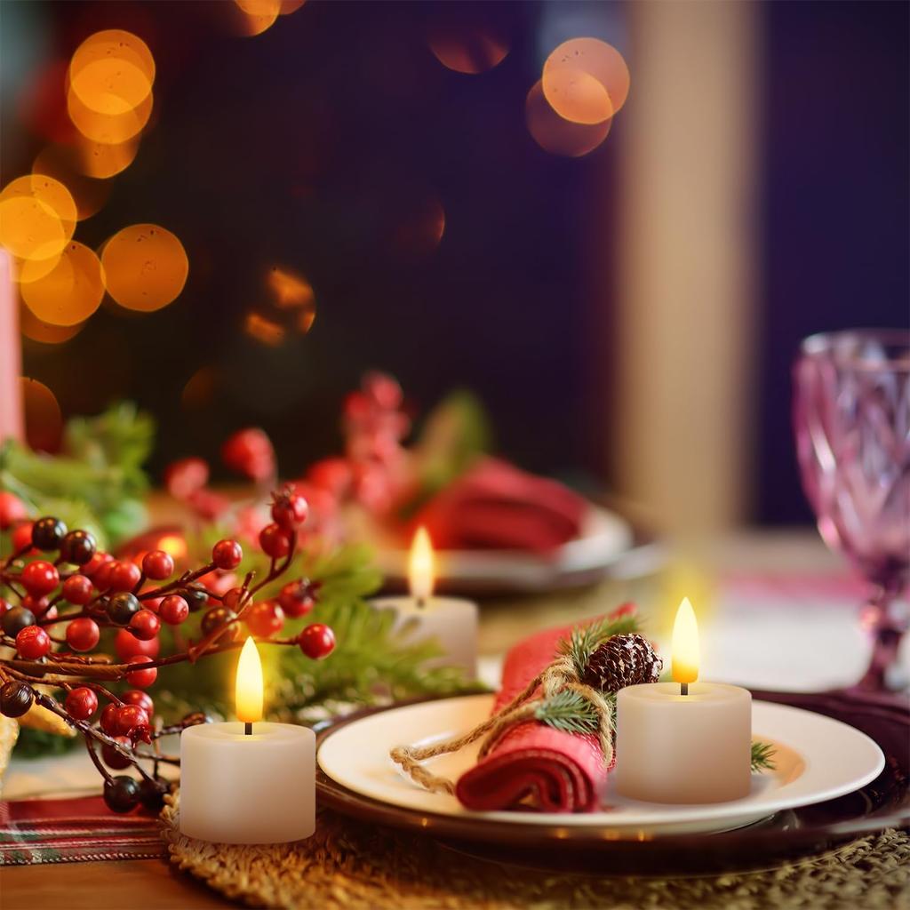 Rechargeable Tea Lights Candles with Remote and Timer Battery Operated, LED Flameless Votive Tealight Candles Flickering for Table Wedding Christmas