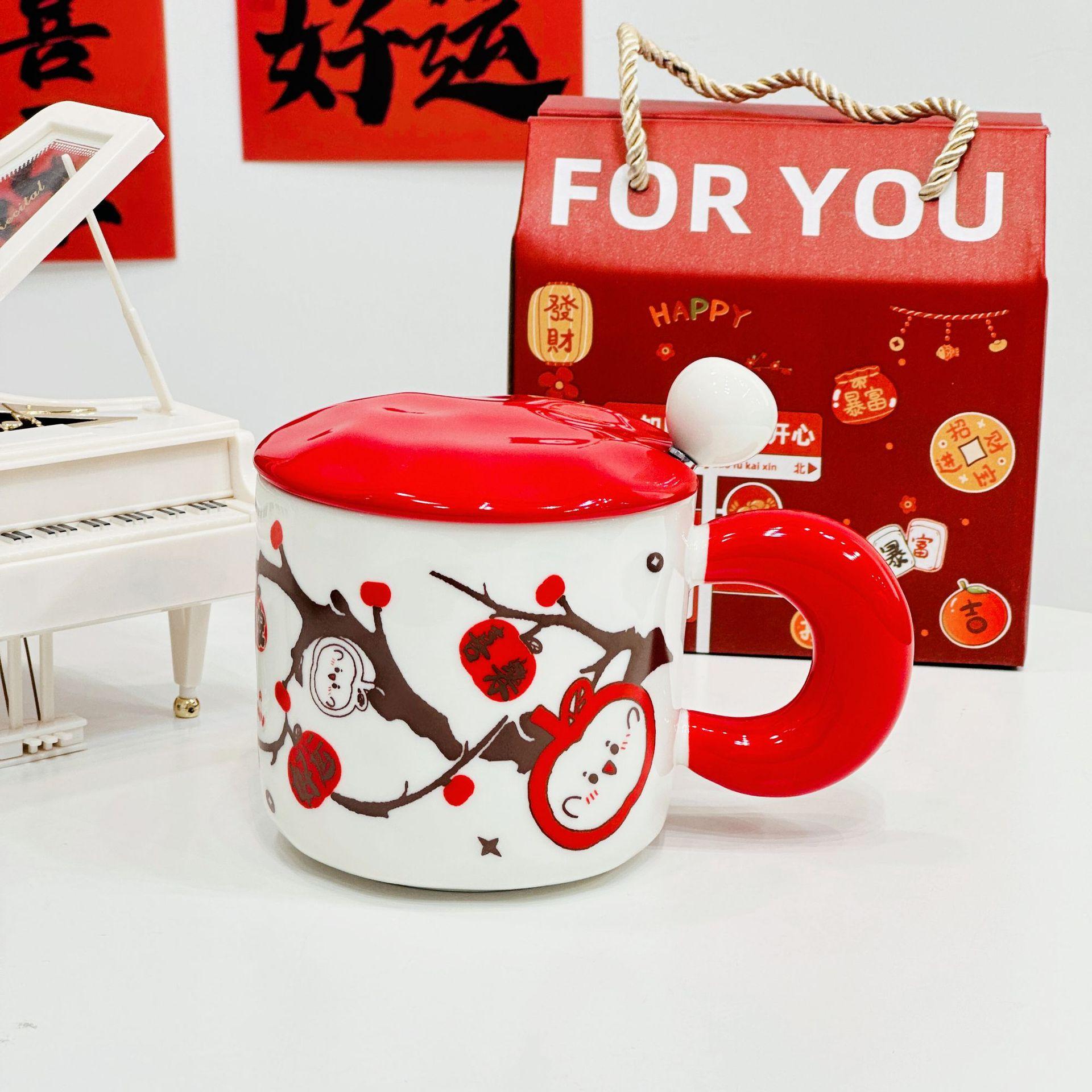 

Домашний костюм с керамической чашкой для торта, мультяшная кружка, милая офисная девушка, чашка для воды, высокий внешний вид, большая емкость 400ML