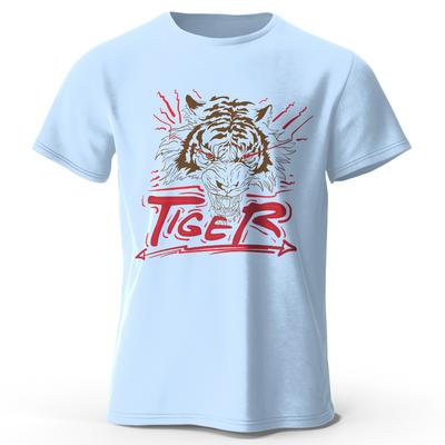 T-shirt en Coton 100% Imprimé Motif Tigre Culturel, T-shirt à Manches Courtes et Col Rond Doux et Confortable pour Hommes et Femmes