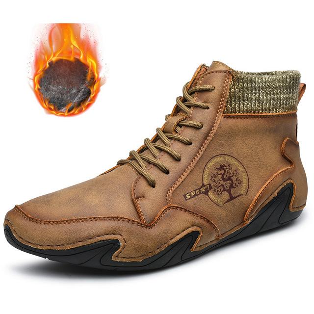 2024 Fashion Men Boots Casual Shoes Leather Boots Men Autumn Winter Snow Outdoor Light Ankle Antislip Warm Zapatos Men Shoes