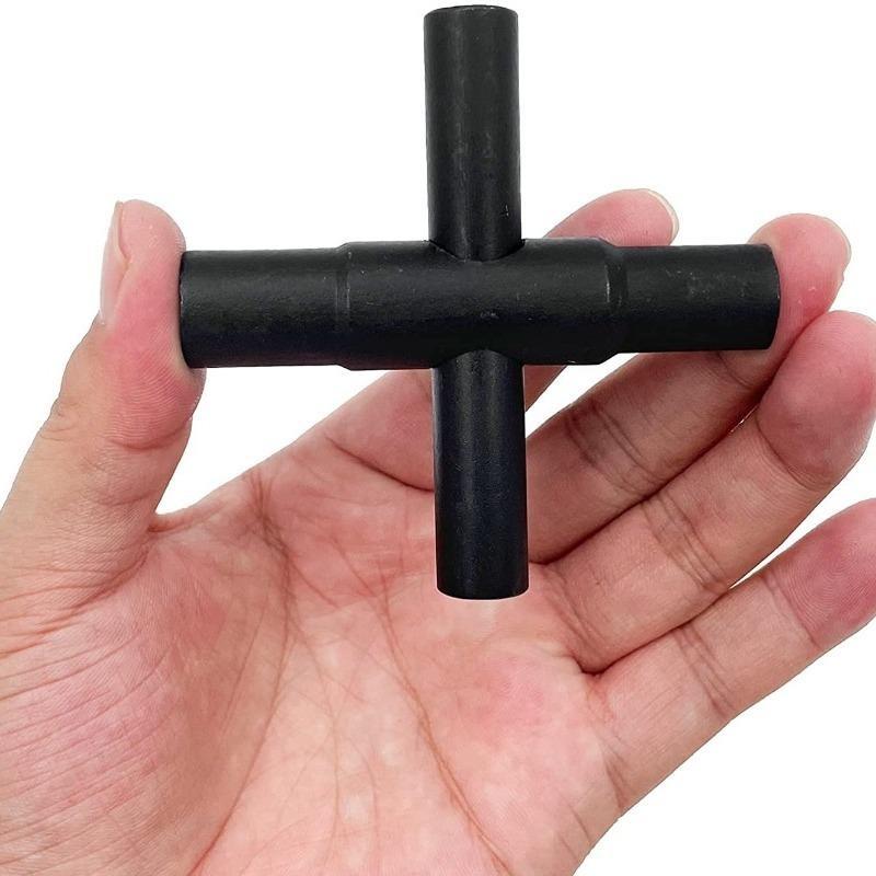 1 szt. 4-kierunkowy klucz do kurka ściennego Stalowy klucz do kurka ściennego Czarny klucz do wodomierza do zaworu kurkowego(1 szt. Czarny)