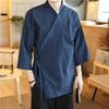 Men's Hanfu Traditional Chinese Zen Robe with Three-Quarter Sleeves
