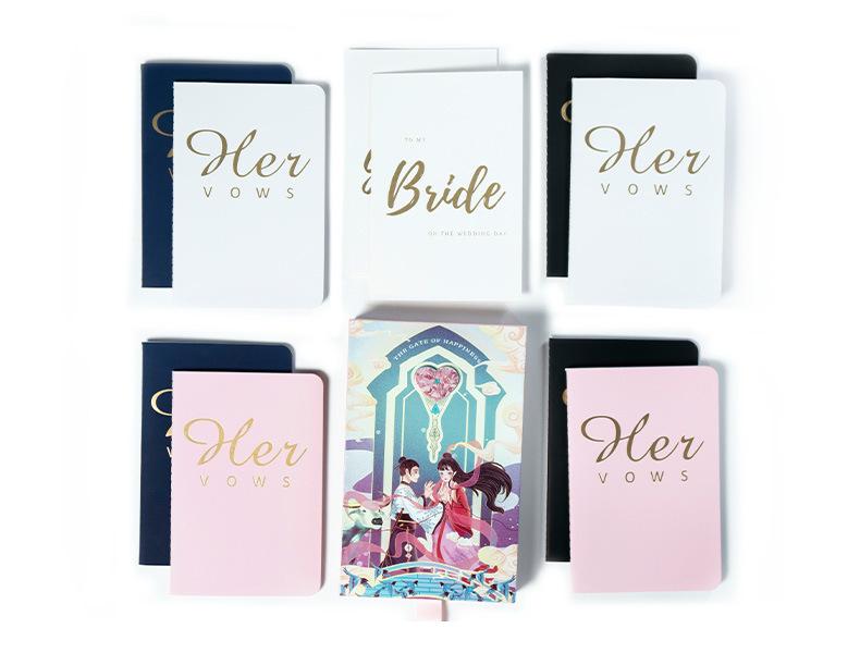 Elegant Hot Stamped Wedding Vows Notebook for Bride and Groom