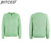 BITCED Autumn/Winter Women's Solid Colour Zip-Up O-Neck Knitted Cardigan