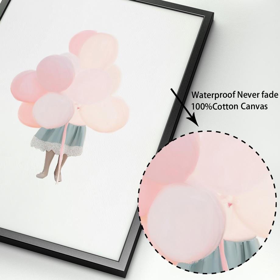 Ροζ Παραλία Κολύμπι Φλαμίνγκο Βιβλίο Μπαλόνι Τέχνη Τοίχου Καμβάς Ζωγραφική Αφίσες Και Εκτυπώσεις Εικόνες Τοίχου Διακόσμηση Υπνοδωματίου Μωρού Κοριτσιού Αγοριού