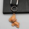 Car Hanging Ornament Key Chain PU Leather French Bulldog Key Chain Creative Gift Bag Charm Pendant Decoration
