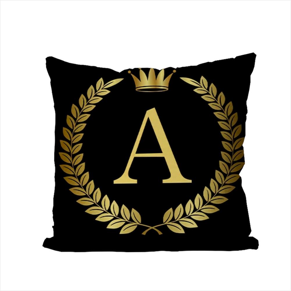 26 Letters Pillow Case For Car Sofa Decorative Home Doublesided Print Plush Square Throw Pillow Cushion Cover
