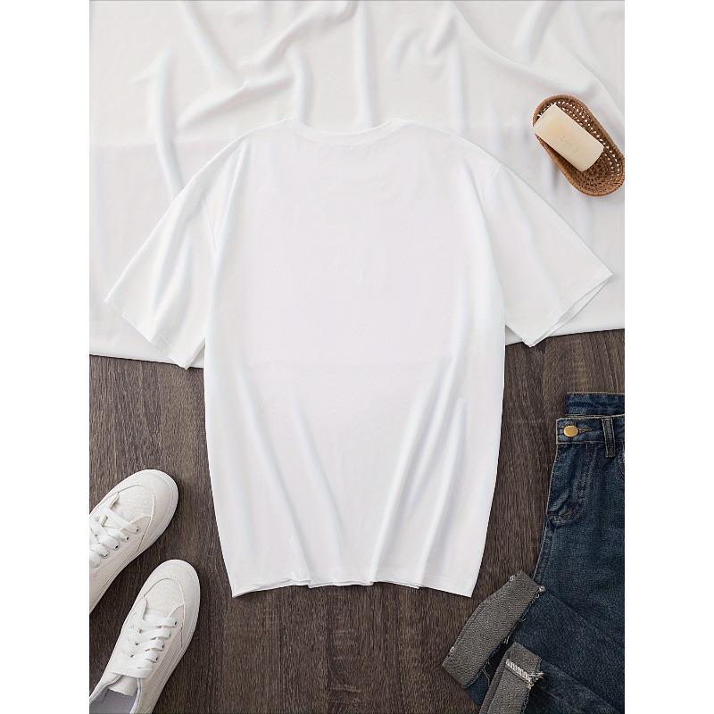 Europäische Größen A Stilvolles bedrucktes Kurzarm-T-Shirt für Damen mit Rundhalsausschnitt, Perfekt für den lässigen Alltagsgebrauch