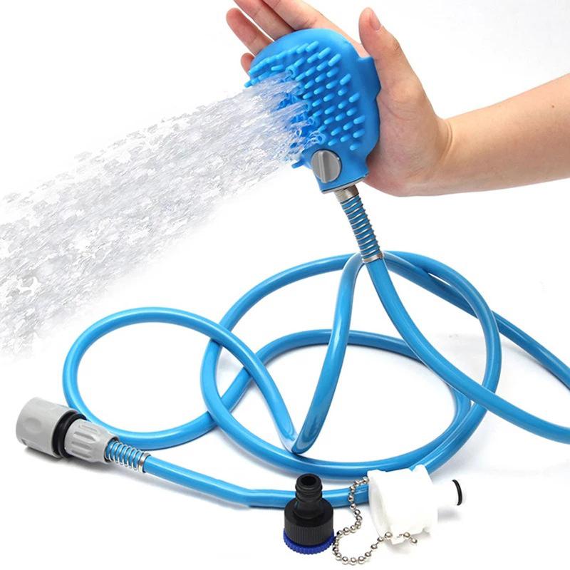 Pet Dog Bath Tool, Bath Brush, Comb, 2-In-1 Cleaning Baths Silicone Hose Nozzle, Handheld Massage Brush, Pet Cleaning Baths Tool