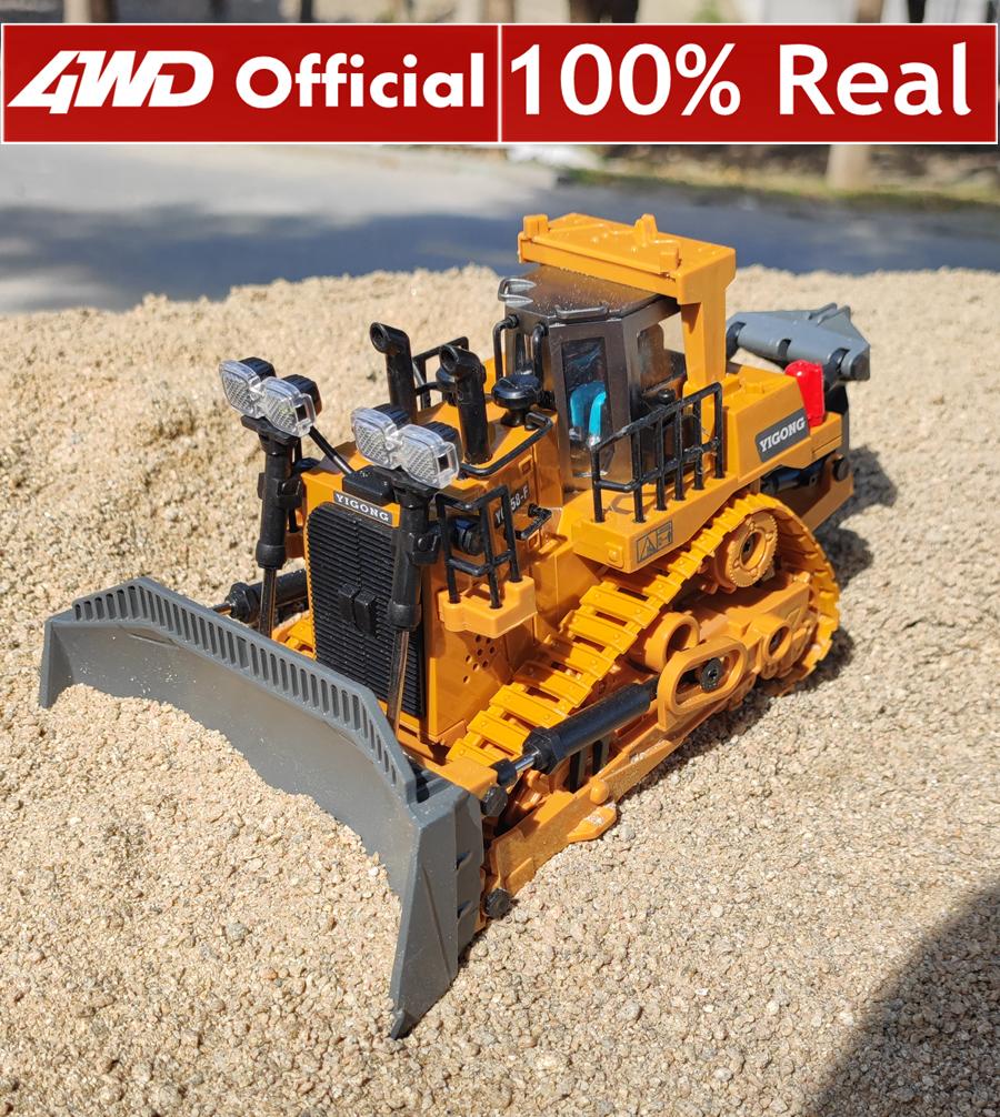 Remote Control Excavator Dump Truck Crawler Bulldozer Rc Model Car Toy Alloy Simulation Construction Vehicle Gifts For Kids
