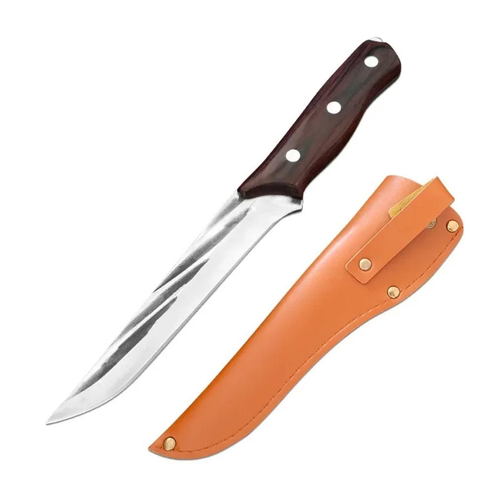 Barbecue Knife Slicing Meat Fruit Fish Filleting Utility Knife Kitchen Knives Wood Handle Forged Blade Chef Cooking Boning Knife