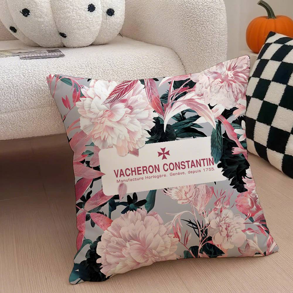 Fashion V-Vacherons C-Constantin Pillow Case Anti-dustmite Pillowcase Invisible Zipper Silky Short Plush Sofa Cushion Cover