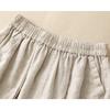 DIMANAF Plus Size 2025 Women Shorts Pants Summer Loose Short Basic Linen Pockets High Waist Wide Leg Pants Elastic