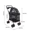 Pet Stroller One Click Folding Cat Stroller 4 Wheels Dog Wagon with Sun Shades and Cup Holder for Travel