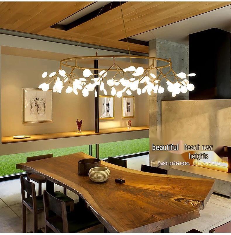 Firefly Branch Nordic Chandelier: Modern Minimalist Lighting for Living Rooms, Restaurants, and Bedrooms