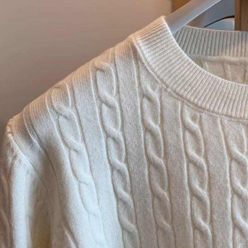 Twist sweater knitted sweater autumn new lazy style loose inner top winter long sleeve bottoming shirt women