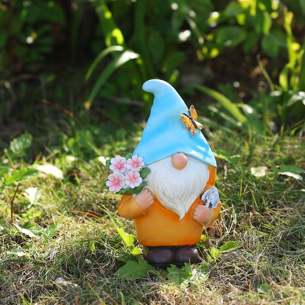 Resin Gnome Dwarf Flower Pot Cute Garden Elf Pot Figurine Hydroponic Flower Holder  Desktop