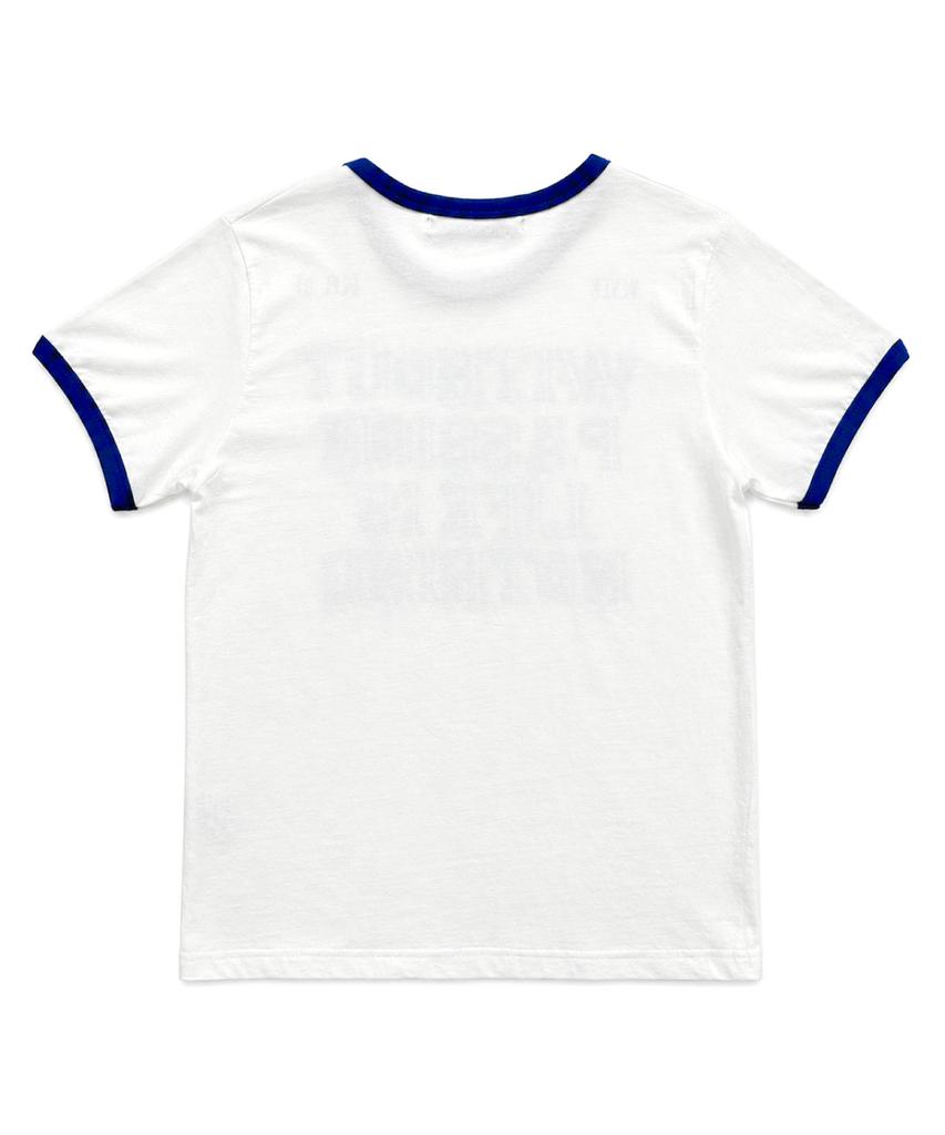 Damiswi Vintage Lettering Ringer T-Shirt_Navy