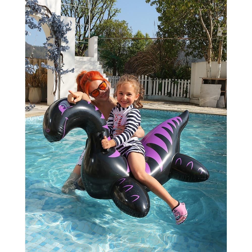 Inflatable Dinosaur Swimming Pool Toys Ride-On Inflatable Swimming Pool Beach Swimmer Summer Water Fun Raft for Kids and Adults