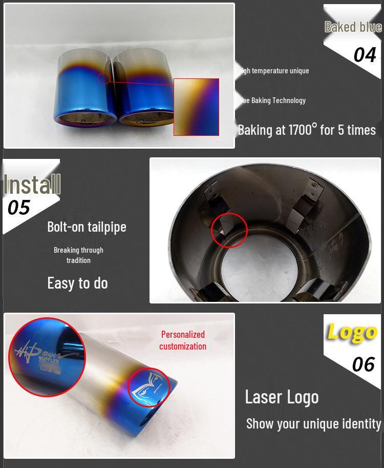 Compatible with BMW 5 Series & X Models: 520Li, 523Li, 535Li, 528Li, 325Li, X1, X3 Exhaust Tailpipe