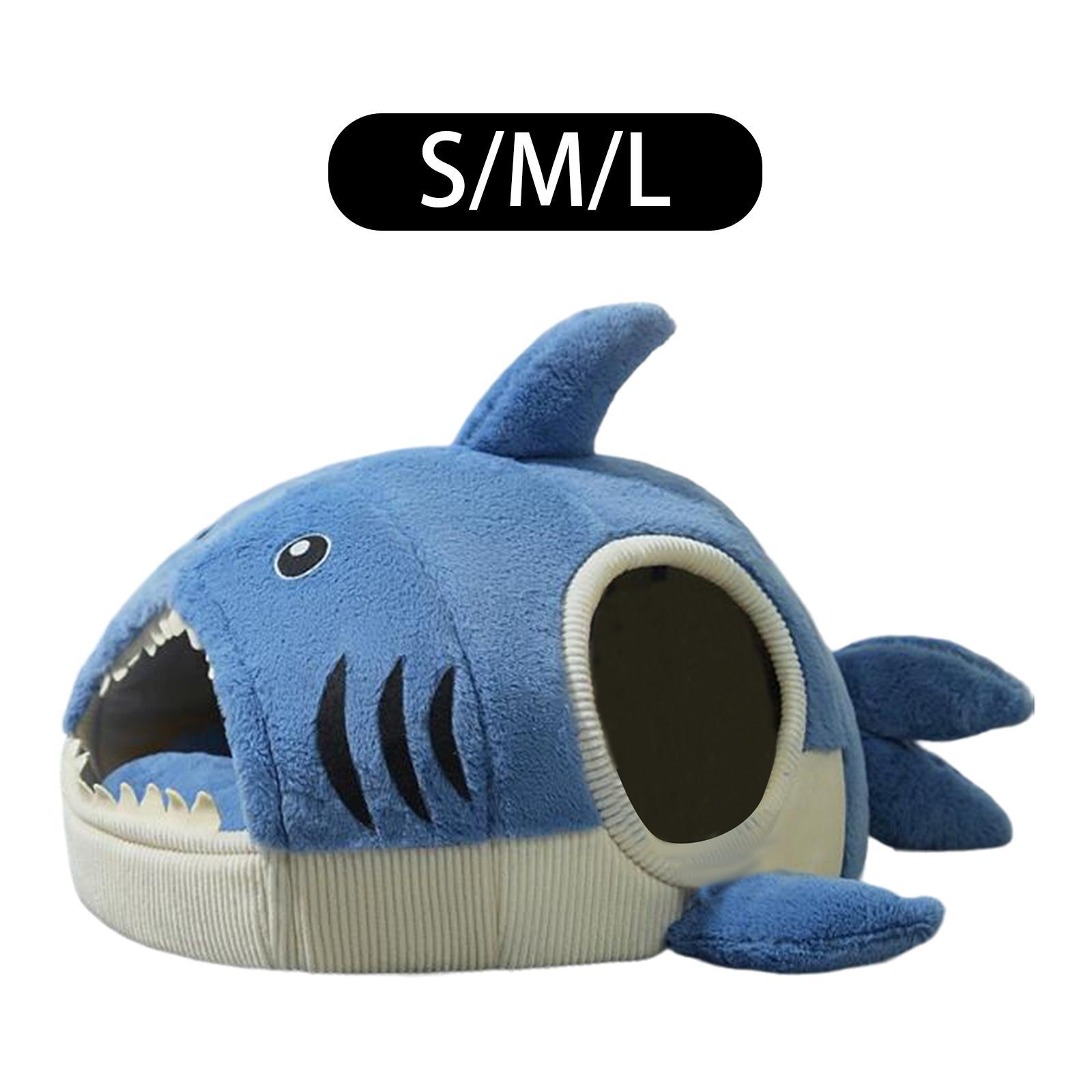 Pet Cat Nest Shark Shape Detachable Warm Cat Tent House Cats Cave Bed Kitten Cat Warm House for Kitten Puppy Dog and Cat S