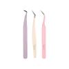 Mengjie Shangpin Precision Tweezer for False Eyelashes - Safe Golden Feather and Dolphin Clip for Beginner Makeup.