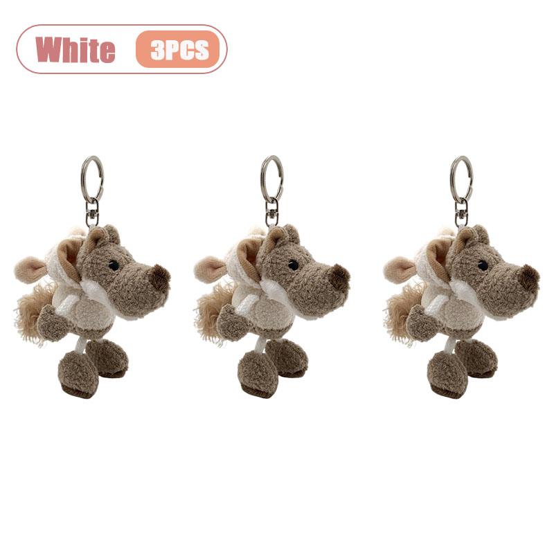 1-10 STuks Creatieve Mini Cartoon Pluche Sleutelhanger Speelgoed Vakantie Sleutelhanger Cadeau Kerstdecoratie Schattige Pluche Sleutelhanger