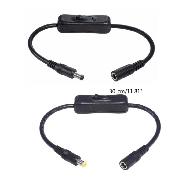 30cm Male to Female 5.5x2.5/5.5x2.1mm Plug DC Power Adapter Cable Extension Cord
